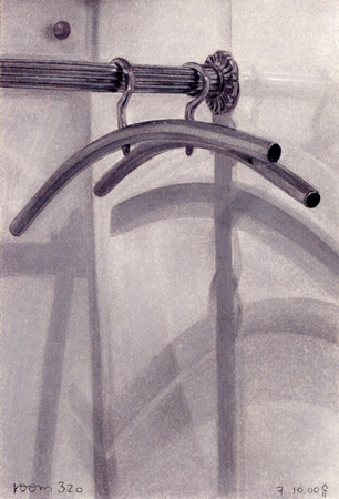 2000, "room 320", Buntstift auf Papier, 14,9 x 10,2 cm