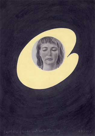 2000, "I got the clouds but not the sky" (Tom Waits), Buntstift auf Papier, 29,8 x 21 cm