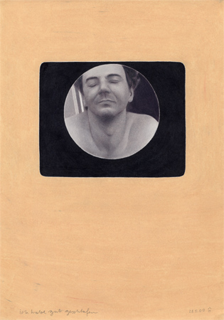 2000, "ich habe gut geschlafen" (Günter Eichberger), Buntstift auf Papier, 29,8 x 21 cm