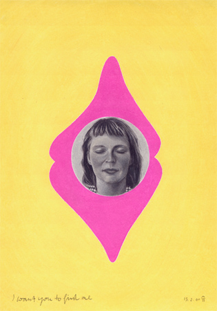 2000, "I want you to find me" (Tom Waits), Buntstift auf Papier, 29,8 x 21 cm