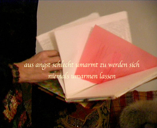 2002, Videostills aus "eine analytisch-poetische annäherung.part three.GINKA", 58'47" PAL/stereo 