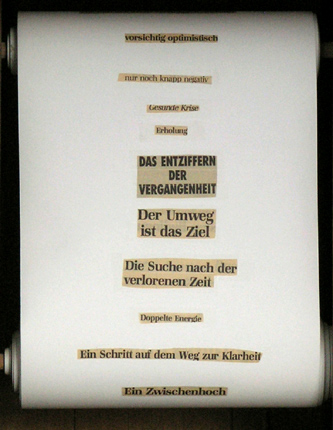 1997, Ausschnitt der ca. 33 Meter langen Papierrolle von "mixed diary III"