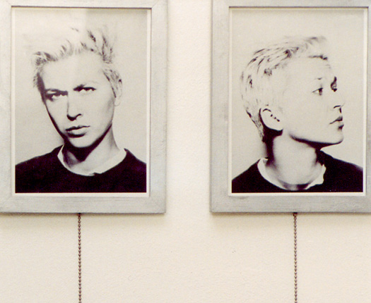 1991/94, 12teilige Installation, s/w Photographien auf Barytpapier in silber lackierten Holzrahmen (je 27,5 x 21,5cm), Himbeerdrops, mit Kugelkettchen montierte Gummifrösche